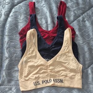 U.S. Polo Assn. Sports Bras - Cream, Navy, Red